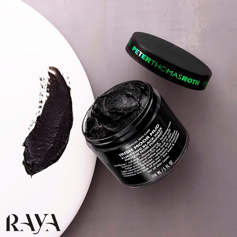 ماسک ذغال ایرلندی پیتر توماس حجم 15 و 50 و 150 میل Peter Thomas Roth Moor Mud Purifying Black Mask